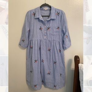 Orange Creek Embroidered Striped Dress